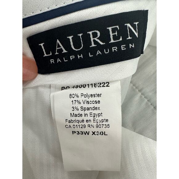 Lauren Ralph Lauren, Ultraflex Stretch Flat Front Pants 33Wx30L Light Brown - Picture 8 of 9